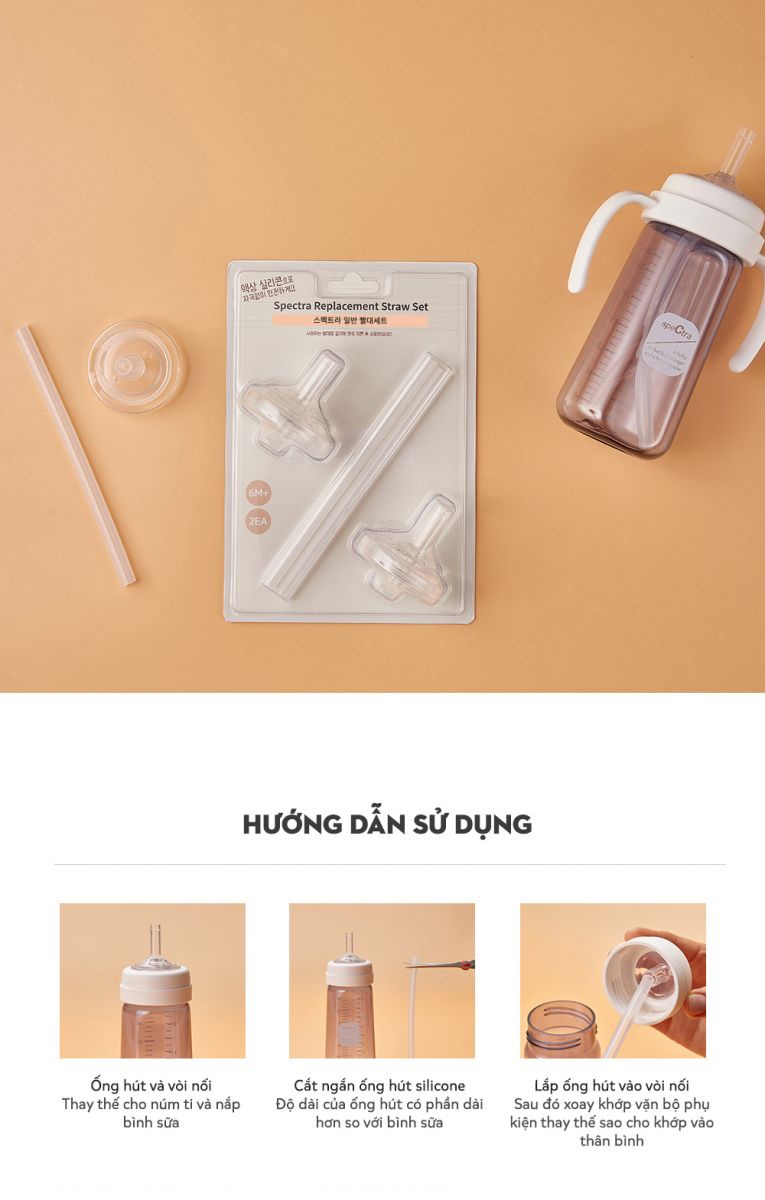 BỘ ỐNG HÚT THAY THẾ BÌNH SỮA SPECTRA - ảnh phụ