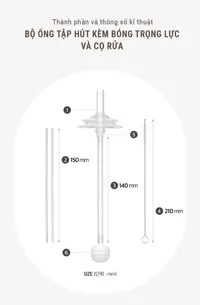 BỘ ỐNG TẬP HÚT KÈM BÓNG TRỌNG LỰC VÀ SET CỌ RỬA SPECTRA - ảnh phụ
