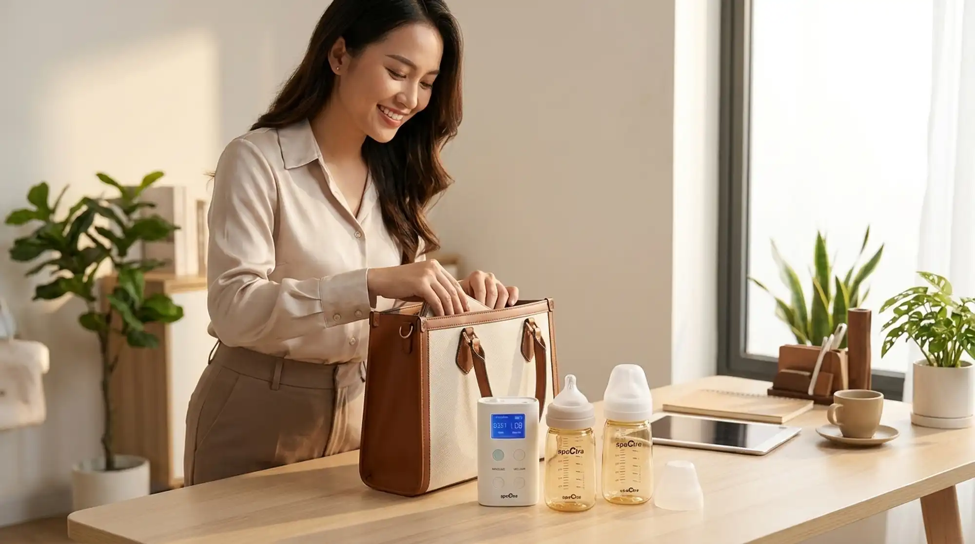  Mẹ bỉm công sở rạng rỡ chuẩn bị túi đi làm buổi sáng 