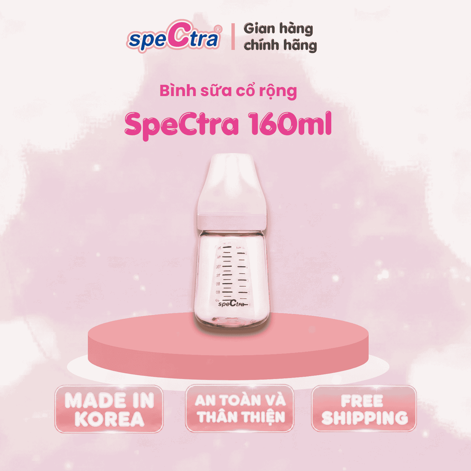 BÌNH SỮA PPSU CỔ RỘNG SPECTRA 160ML - ảnh phụ