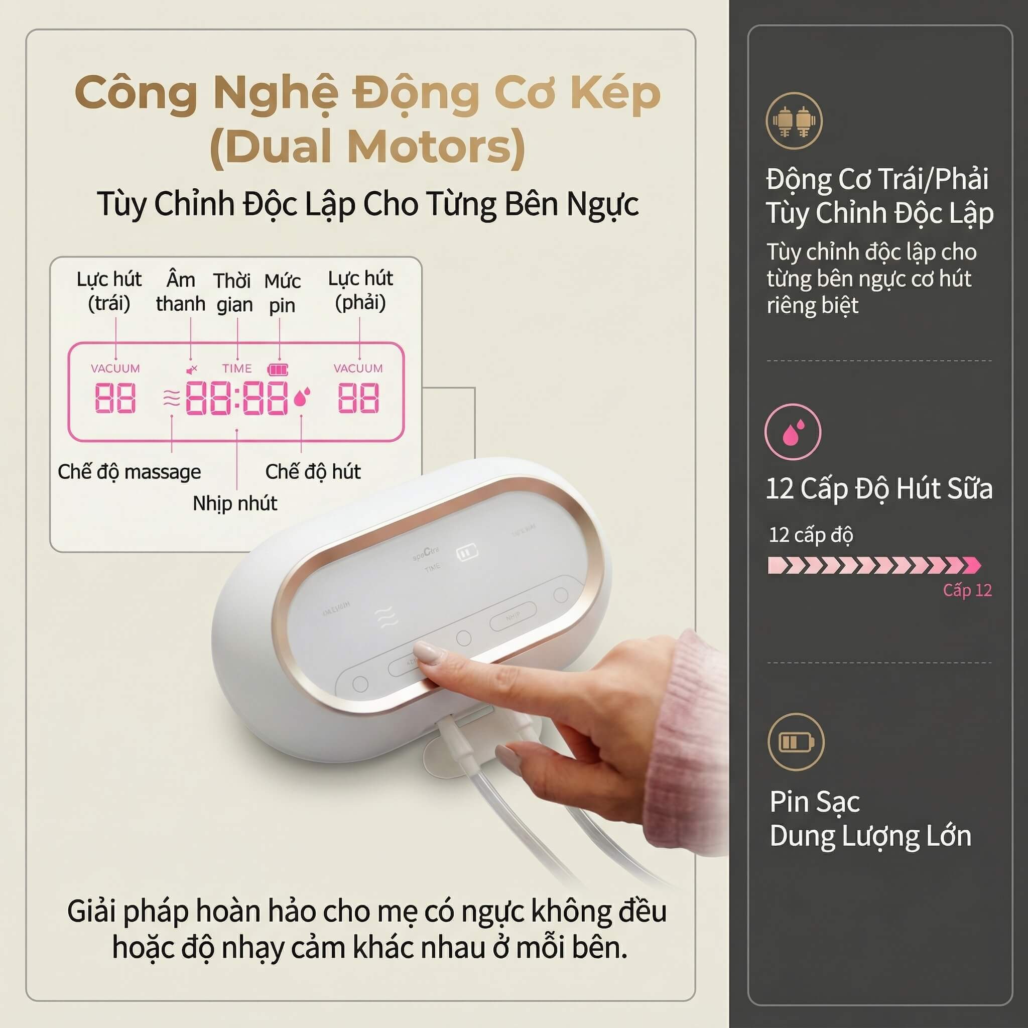 Máy Hút Spectra Dual Compact — Điện Đôi Động Cơ Kép | Di Động - ảnh phụ
