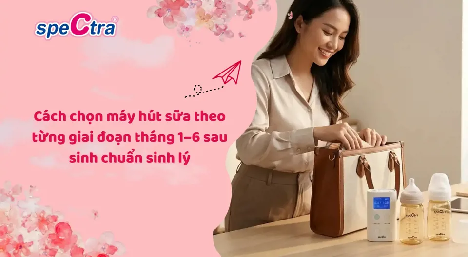 Cách chọn máy hút sữa theo từng giai đoạn tháng 1–6 sau sinh chuẩn sinh lý