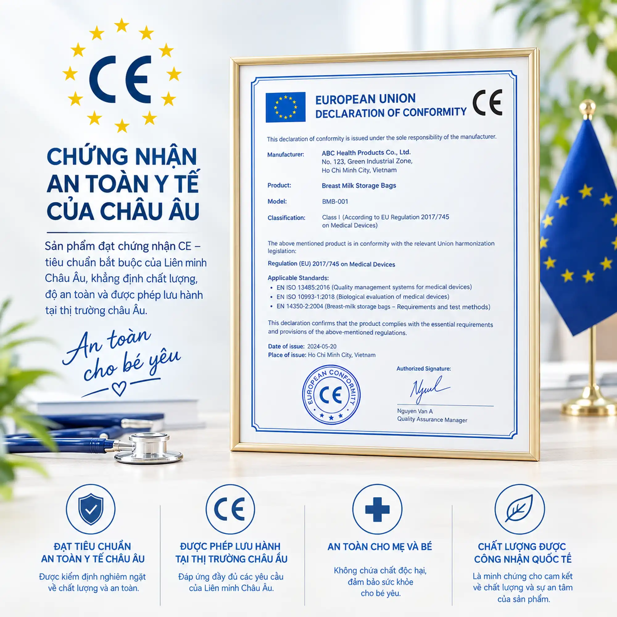 Chứng nhận CE marking cho thiết bị y tế - Ý nghĩa với mẹ bỉm sữa