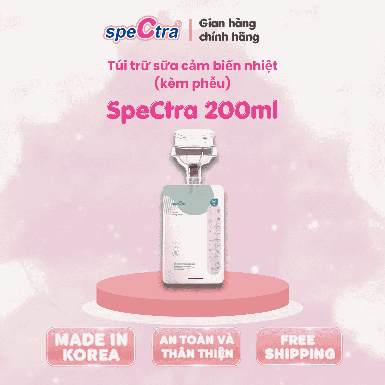 TÚI TRỮ SỮA CẢM BIẾN NHIỆT SPECTRA (KÈM PHỄU) - ảnh phụ