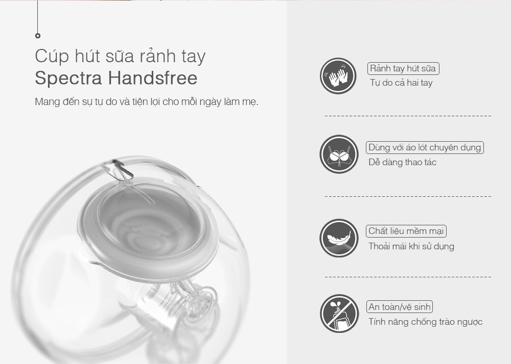 BỘ CUP HÚT SỮA SPECTRA RẢNH TAY SPECTRA - ảnh phụ