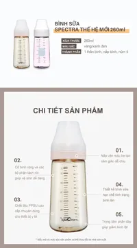 BÌNH SỮA PPSU CỔ RỘNG SPECTRA 160ML - ảnh phụ