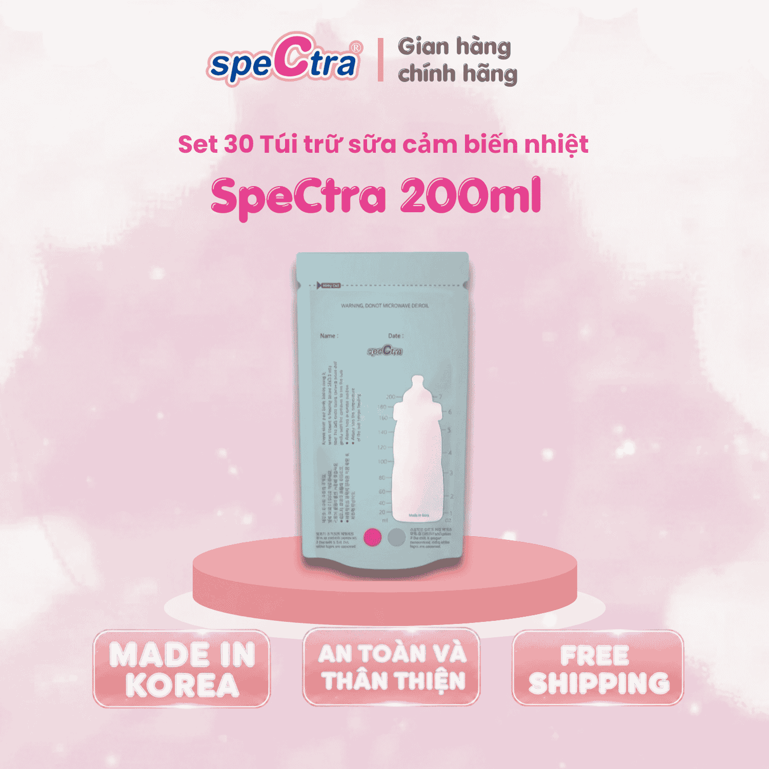 SET 30 TÚI TRỮ SỮA CẢM ỨNG NHIỆT SPECTRA - ảnh phụ